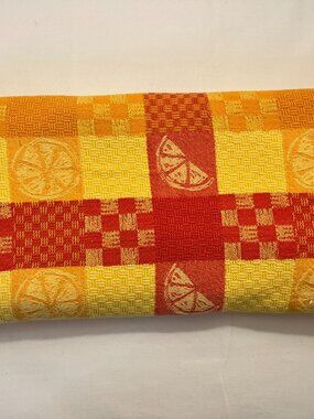 Citrus Tablecloth Orange Yellow Checkered Summer Farmhouse Retro Kitchen Rustic
